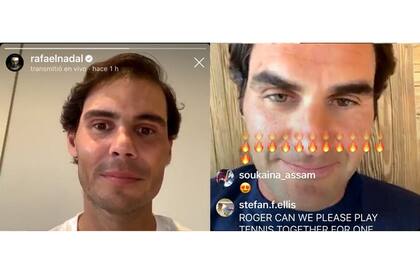 Rafa y Roger en un Instagram Live.