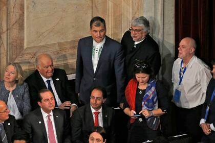 Rafael Correa de Ecuador y Fernando Lugo de Paraguay vinieros a la asunción de Alberto Fernández