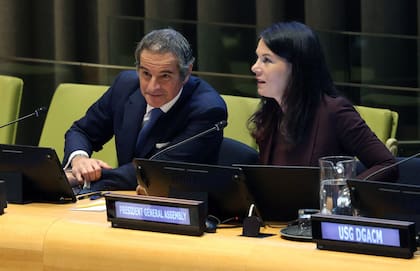 Rafael Grossi, durante la audiencia en la sede de la ONU en Nueva York.
