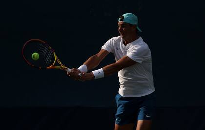 Rafael Nadal, durante una práctica en Nueva York