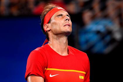 Rafael Nadal se lamenta en su caída en el singles ante el belga David Goffin