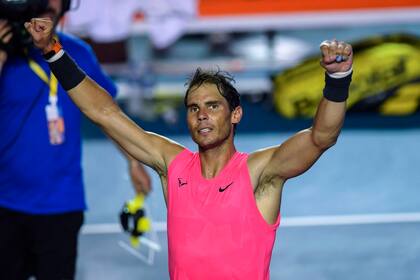 Rafael Nadal y el festejo por su pasaje a la final ante Taylor Fritz