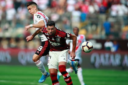 Rafael Santos Borré, en la final de la Libertadores 2019, uno de los grandes golpes en su primer ciclo