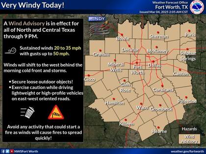 Ráfagas de viento de hasta 112 km/h podrían afectar Lubbock, lo que representa un alto riesgo de caída de árboles y cortes de energía