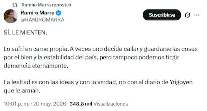 Ramiro Marra también respaldó a Gordo Dan