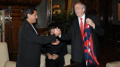 Ramón Díaz, Tinelli y Kirchner, en 2007