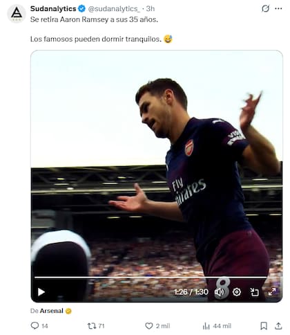 Ramsey se retiró y todos recordaron "su maldición" en las redes