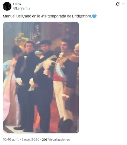 Rápidamente, la escena de Bridgerton se volvió viral (Foto: Captura de X)