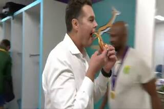 Pizza y cerveza: los festejos de los Springboks luego de ganar el Mundial