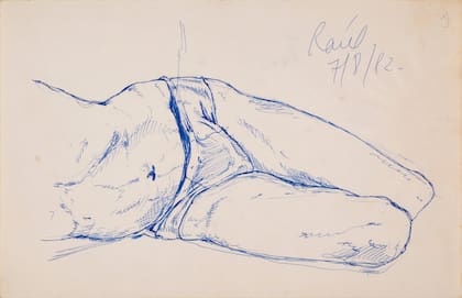 Raúl, dibujo de Jorge Gumier Maier del 7 de agosto de 1982,
bolígrafo sobre papel, 22 x 34 cm.