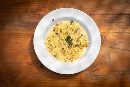 Ravioles rellenos de trucha en el restaurante Vilcunco