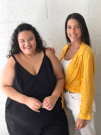 Rayane Souza, a la izquierda, es creadora del grupo “Gordos en la ley”