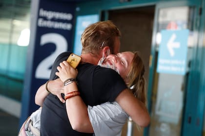 En Roma, Andrea recibió a su novia Katharina, que viajó desde Alemania