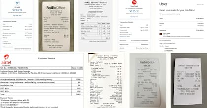 Recibos falsos generados con inteligencia artificial recolectados por AppZen