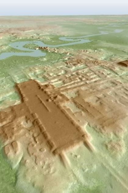 Reconstrucción 3D del hallazgo arqueológico que, según los arqueólogos, revela el trabajo comunitario que existió en los albores de la civilización maya