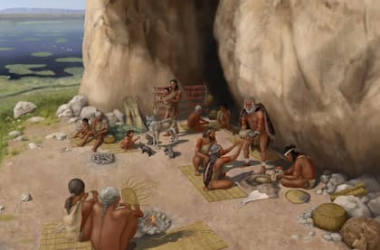 Reconstrucción artística de Pınarbaşı hace 15.800 años, basada en evidencias de las excavaciones arqueológicas realizadas por la Universidad de Liverpool