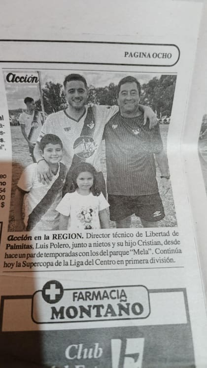 Recorte del diario donde mencionan a los hijos de Luis como sus nietos