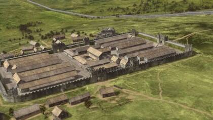 Recreación de la fortificación de Magna Romana en Britannia