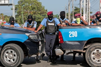 Gran cantidad de policías en las calles de Managua