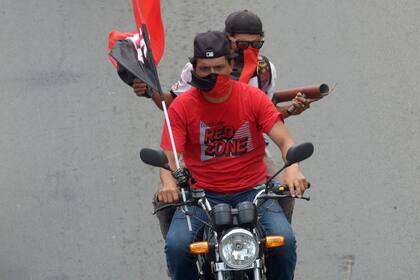 Seguidores de Daniel Ortega durante la recorrida que el presidente hizo por las calles de Masaya el 13 de julio