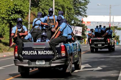 La policía en las calles de Nicaragua