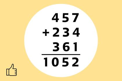 Reemplazamos todas las letras por su respectivos valores numéricos, sumamos y obtenemos 1052 como resultado