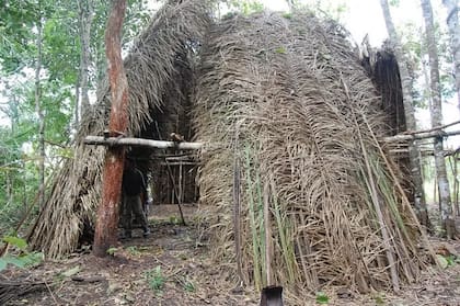 Refugio temporal de la comunidad que refleja su vida nómada