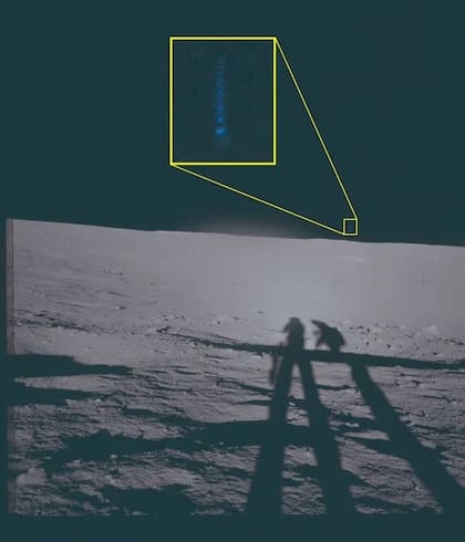 Registro de un área lunar donde se observan posibles anomalías luminosas cerca del horizonte