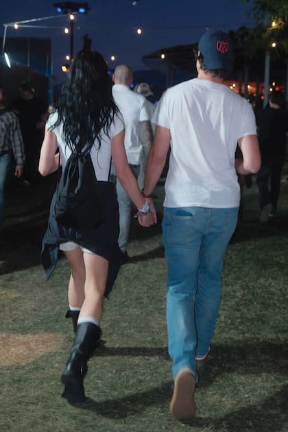 Relajados y de la mano. Así se los vio durante el festival