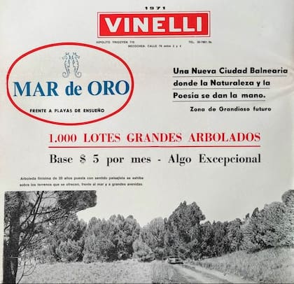 Remates de los lotes en 1971, cuando Arenas Verdes aún era Mar de Oro