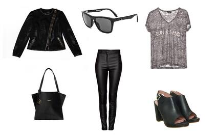 Remera (Clara, $520) Pantalón (Awada, $1390) Cartera (Sky Blue , $900) Zapatos (Credo, $1280) Anteojos (Absurda, consultar precio) Campera (Calandra , $4289)