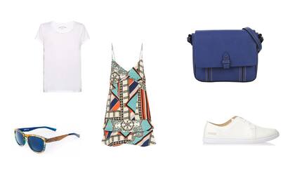 Remera (Clara, $700 ) Vestido (Cher) Cartera (Prune, $998) Anteojos (Absurda) Zapatillas (Posco, $1980)