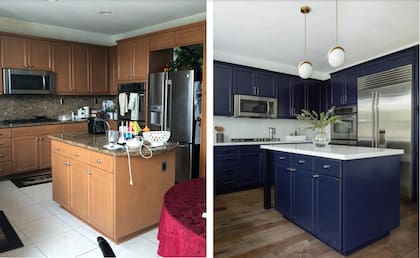 Remodelación de una cocina utilizando los mismos muebles