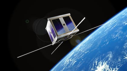 Render de CubeSat (nanosatélite)