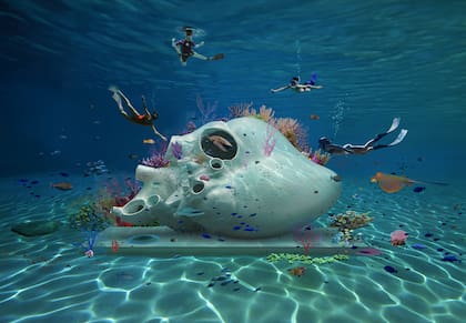 Render de "Heart of Okeanos", obra de Petroc Sesti para The ReefLine