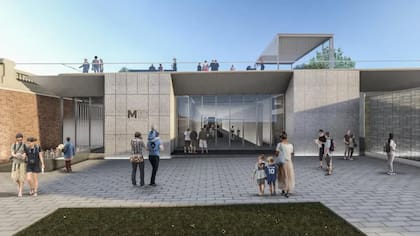 Render de la proyección del M10 Memorial, el mausoleo de Maradona en Puerto Madero (Foto: m10memorial.com)