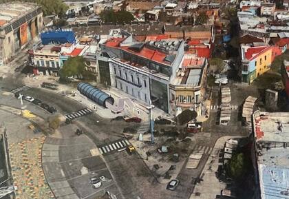 Render de la Torre de Pisa que instalará en diciembre en la explanada de Fundación Proa