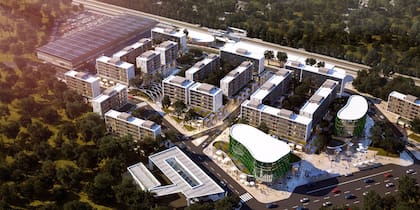 Render de un sector del proyecto de Sociedad Pilar Bicentenario SA (2014)