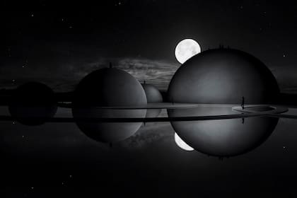 Render de una vista nocturna del Santuario del Agua