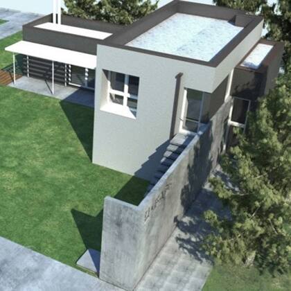 Render del prototipo Casa E, diseñada por Pablo Azqueta para Basf