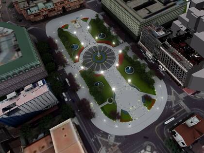 Render oficial de cómo quedará la Plaza de Mayo