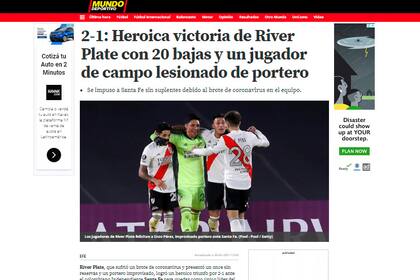 Repercusiones del triunfo de River Plate en portales del mundo.