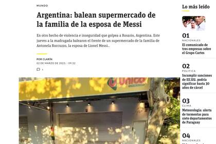 Repercusiones en los medios del mundo por la balacera en un supermercado de la familia de Antonela Roccuzzo