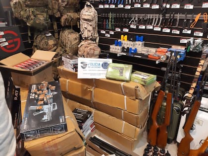 Réplicas de armas de fuego incautadas en un local de venta al público en Once