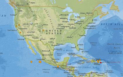 Reporte oficial de los temblores ocurridos en EE.UU. durante las últimas horas