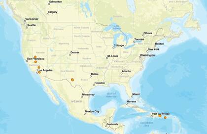 Reporte oficial de los temblores ocurridos en EE.UU. durante las últimas horas