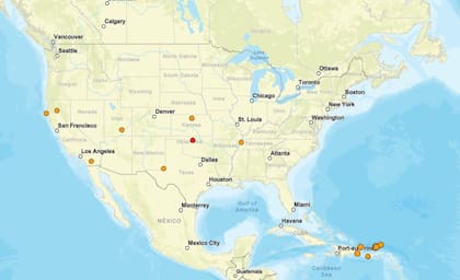 Reporte oficial de los temblores ocurridos en EE.UU. durante las últimas horas