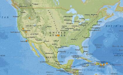 Reporte oficial de los temblores ocurridos en EE.UU. durante las últimas horas