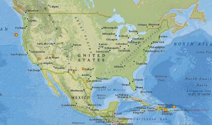 Reporte oficial de los temblores ocurridos en EE.UU. durante las últimas horas