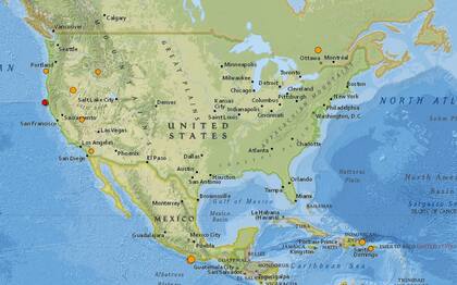 Reporte oficial de los temblores ocurridos en EE.UU. durante las últimas horas